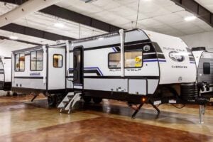 2027 Forest River Cherokee Alpha Wolf 28RLX Rear Living Room Couples Travel Trailer Exterior Image