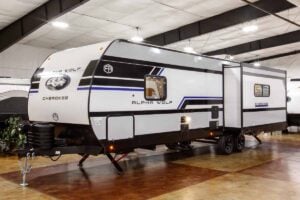 2027 Forest River Cherokee Alpha Wolf 28RLX Rear Living Room Couples Travel Trailer Exterior Image