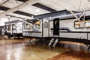 2027 Forest River Cherokee Alpha Wolf 28RLX Rear Living Room Couples Travel Trailer Exterior Image