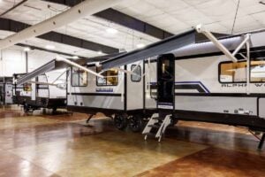 2027 Forest River Cherokee Alpha Wolf 28RLX Rear Living Room Couples Travel Trailer Exterior Image