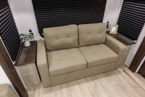 2027 Forest River Cherokee Alpha Wolf 28RLX Rear Living Room Couples Travel Trailer Interior Image