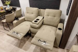 2027 Forest River Cherokee Alpha Wolf 28RLX Rear Living Room Couples Travel Trailer Interior Image