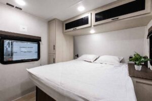 2027 Forest River Cherokee Alpha Wolf 28RLX Rear Living Room Couples Travel Trailer Interior Image