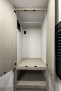 2027 Forest River Cherokee Alpha Wolf 28RLX Rear Living Room Couples Travel Trailer Interior Image