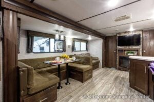 2019 Forest River Cherokee Alpha Wolf 26DBH-L Bunkhouse Travel Trailer Interior Image